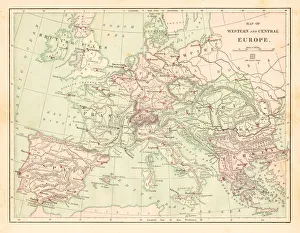 Denmark Collection: Western and Central Europe map 1881