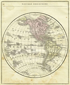 South America Gallery: Western Hemisphere map 1856