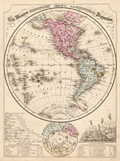 Images Dated 31st July 2016: Western Hemisphere map 1867