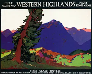 Transport Prints: Western Highlands - First Class Hotels - British Poster C1926