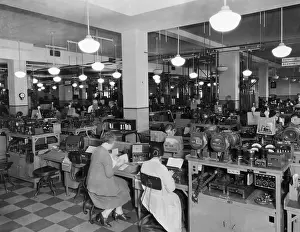Receiving Prints: Western Union Office With Workers
