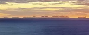 Westman Islands at sunset, Dyrholaey, Vik i Myrdal, Southern Region, Iceland
