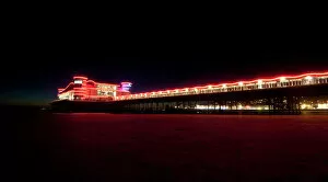 A fascinating collection of images featuring great British piers: Weston Super Mare Pier at night