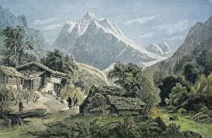 High Mountain Range Prints: The Wetterhorn on the way from Interlaken to Grindelwald