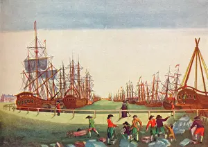 Transport Prints: Whaling Ships at Kingston On Hull, c1780