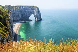 Images Dated 7th July 2013: The white cliffs of Etretat, France