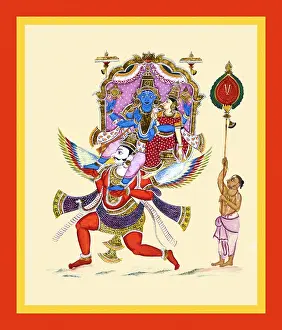 Umbrellas Prints: White-faced and red-bodied Garuda