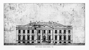 Images Dated 2nd September 2017: White House, Washington, D.C. United States, Early Drawing