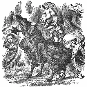 The White Knight Saving Alice from the Red Knight in Through the Looking-Glass