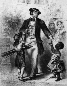 Oppression Prints: White Man Giving Alms To African Am Girl