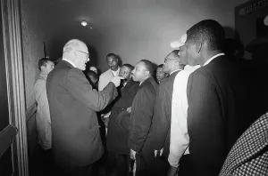 Alabama Prints: White Man Pointing At Martin L. King