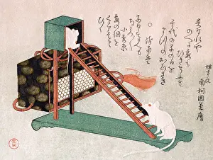 Woodblock Prints: White Mice Playing