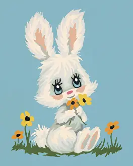 Fluffy Prints: White Rabbit