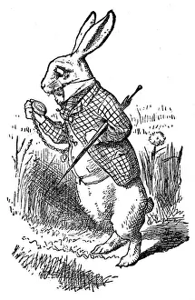 The white Rabbit checking his watch - Alice in Wonderland 1897
