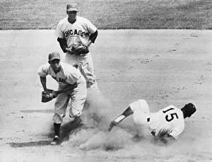 Shortstop Prints: Bill White Sliding Into Second Base