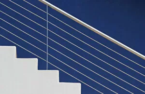 Images Dated 24th September 2012: White steps in front of a blue wall