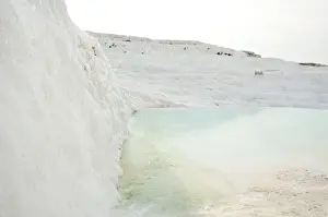 Travertine Pool Prints: White travertine terrace at Pamukkale