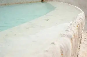 Travertine Pool Prints: White travertine terrace at Pamukkale