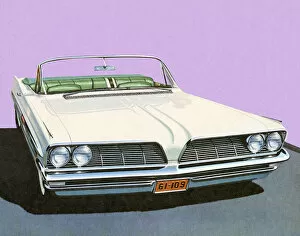 Vintage Car Illustrations Gallery: White Vintage Car
