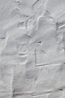 Fill Prints: White wall, trowel plaster, wallpaper
