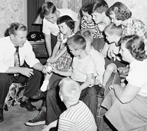 Generosity Prints: Whitey Ford Giving Baseball to Young Fan