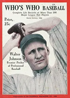 Prints of The cover of Who's Who in Baseball features a portrait of American baseball player Walter Johnson (1887 - 1946), pitcher for the Washington Senators, New York, New York, 1924 MLB Legends Art Prints: Top 10 Greatest Baseball Players of All Time: Who's Who In Baseball Cover