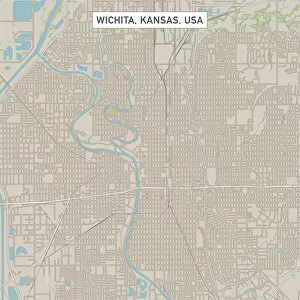 Images Dated 14th July 2018: Wichita Kansas US City Street Map