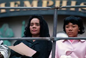 Wife and Daughter of Martin Luther King Jr at Rally