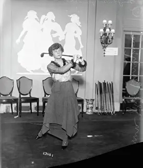 Lodgings Prints: Wife of John Barrymore with Golf Club