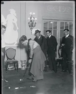 Lodgings Prints: Wife of John Barrymore Golfing
