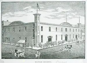 Abraham Lincoln (1809-1865) Prints: Wigwam Building