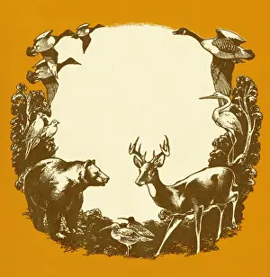 Illust Prints: Wild Animal Border