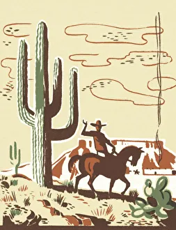 Horseback Riding Gallery: Wild West Scene