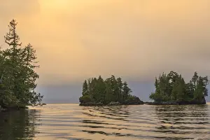 Wilderness scenery in Clam Cove near Browning Passage, Northern Vancouver Island, British Columbia, Canada