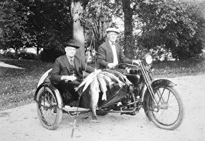William A. Davidson and William S. Harley Riding Motorcyle