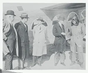 William B. Mayo, W.C. Stout, Edsel Ford, Henry Ford, and pilot Hamilton