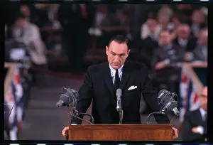 William E Prints: William E. Miller at Podium