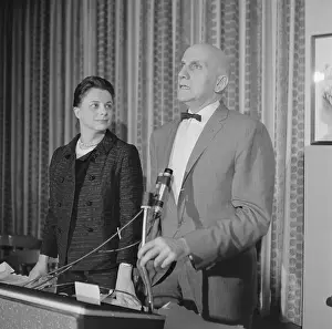 William H. Masters Speaking at Podium
