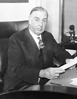 Mayor Prints: William Hale Thompson Seated at Desk