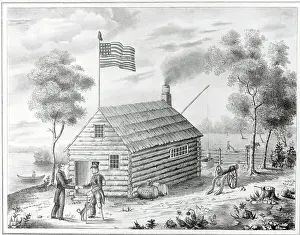 Log Cabin Prints: William Henry Harrison's Log Cabin