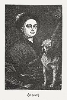 William Hogarth Gallery: William Hogarth (1697-1764), English painter, wood engraving, published in 1881