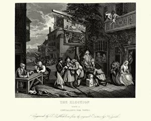 Images Dated 7th October 2015: William Hogarth Four Humours of an Election Canvassing for Votes
