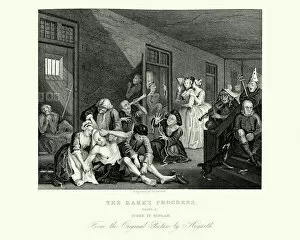 William Hogarth (1697-1764) Gallery: William Hogarth The Rakes Progress - In Bedlam