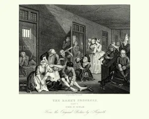 William Hogarth Gallery: William Hogarth The Rakes Progress - In Bedlam