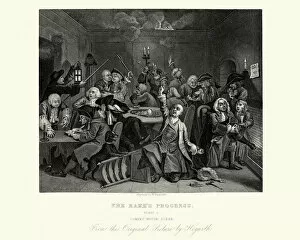 William Hogarth Gallery: William Hogarth The Rakes Progress - Gambling House