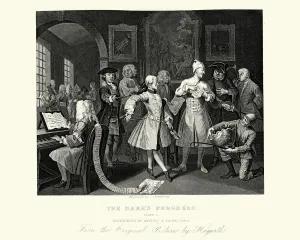 Indulgence Prints: William Hogarth The Rakes Progress Surrounded by artists and pr