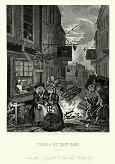 Images Dated 6th October 2015: William Hogarth Four Times of the Day - Night