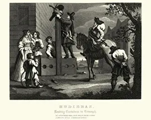 Stocks Prints: William Hogarths Hudibras Leading Cromdero in Triumph