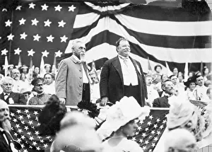 Platform Prints: William Howard Taft On Platform W/Flags
