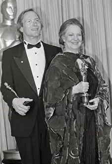 William Hurt and Geraldine Page With Oscars